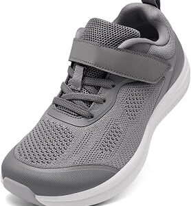 Kids's Wide Toe Box Running Athletic Shoes Lightweight Breathable Knit Low Drop Sneakers for Boys and Girls with Protective Toe Cap