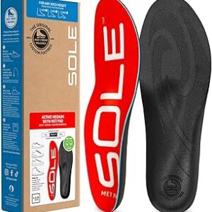 SOLE Active Medium Insoles - Custom Moldable Orthotic Support for Any Arch Type, Plantar Fasciitis Relief - Multiple Sizes