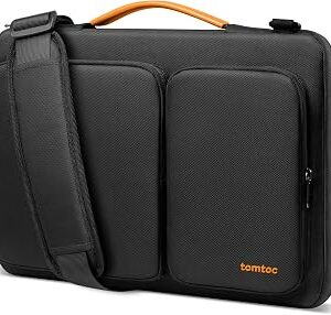 tomtoc 360° Protective Laptop Shoulder Bag for 15.6-16.2 Inch Laptop, Fit Acer Aspire 3/5/7, HP Pavilion 15.6, Dell Inspiron/XPS, ASUS ROG/TUF, Lenovo ThinkPad, Water-Resistant Accessory Case