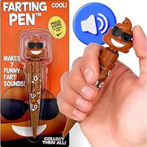 Farting Poop Pen with 7 Funny Fart Sounds - Silly Novelty Gag Gift for Boys & Girls Ages 8-12, Funny Gifts for Kids & Teens, Great Birthday Gift Ideas, Poop Pen That Actually Farts (Sunglasses)