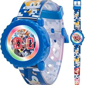 Sonic The Hedgehog Kids Digital Watch – Flashing LED Light-Up Display, Easy-to-Read Time, Adjustable Strap, and Sonic Character Design – Fits Wrists from 5.5 to 8