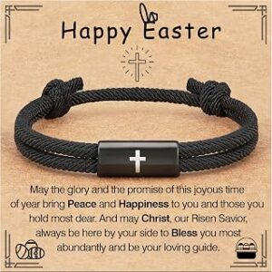 Confirmation First Communion Baptism Gifts for Boys, Cross Bracelet for Son GrandSon Nephew Brother Christian Religious Jewelry Gifts