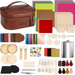 Laser Engraving Materials Kit, 185Pcs Laser Engraving Blank Supplies for Art and Craft, Laser Engraver Accessories Suitable for Both Engraving Pens & Laser Engravers