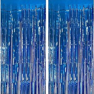 2 Pack Blue Party Decorations Ocean Party Decor Supplies Blue Party Streamers Birthday Decorations Tinsel Foil Fringe Curtains Photo Booth Props Celebration Decorations