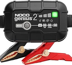 NOCO GENIUS2: 2A 6V/12V Smart Battery Charger – Automatic Maintainer, Trickle Charger & Desulfator with Overcharge Protection & Temperature Compensation – for Lead-Acid & Lithium Batteries