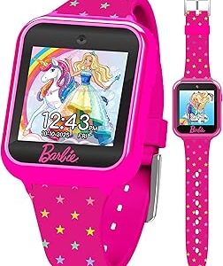 Barbie Kids Smart Watch - Interactive Touchscreen with Games, Selfie Camera, Step Tracker, Alarm, and Stylish Printed Silicone Strap - Fits Wrists 5.5 to 8.5