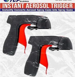 Instant Aerosol Trigger Handle (Pack of 2), Instantly Converts Spray Cans into Spray Guns - Full Hand Grip, Reusable, Easy to Clip-On & Off - Universal Fit, Use on Spray Paint, Adhesives, Lubricants