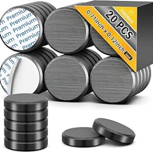 FINDMAG 20Pcs Magnets for Crafts with Adhesive Backing, Round Ferrite Craft Magnet with Adhesive Backing, Flat Ceramic Circle Magnets for STEM Classroom Experiments, Science Kits - 0.71 D X 0.12 H