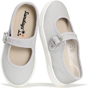 Sundays Canvas Girls Shoes - Memory Foam Insole Kids Shoes Girls Sneakers - Lightweight Mary Jane Flats & Non-Slip Comfortable Kids Sneakers (Callie Kids)