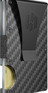 Hayvenhurst Wallet For Men - Reinvented Design Men's Wallet - Slim, Minimalistic & Seamless, Blocks RFID Scanners with a Money Clip (Carbon Fiber)