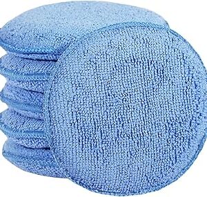 FONAROLL Microfiber Wax Applicator Pads, Car Wax Applicator, Buffing & Detail Polishing Foam Pads for Car Cleaning and Fine Polishing (5 Diameter, 6 Pack)…