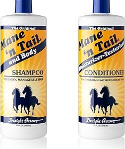 Mane 'N Tail Shampoo & Conditioner Combo Set (32 oz Each) For Horses and Humans For A Down to the Skin Cleansing and Conditioning