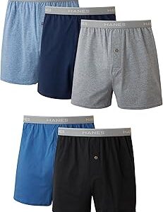 Hanes mens Underwear Boxers Pack, Cool and Breathable Cotton Underwear, Exposed and Comfortflex Waistbands, Multi-pack