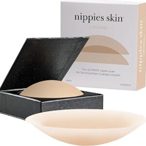 Nippies Nipple Covers for Women - Reusable Sticky Silicone Pasties with Travel Case - Original Circle or Lift Style Available