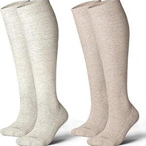 LEVSOX Cotton Compression Socks for Women&Men 20-30mmHg Knee High Cute Support Sock for Nurses Pregnancy Travel