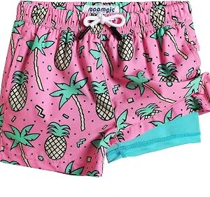 maamgic Boys Swim Trunks with Compression Liner Toddler Stretch Swim Shorts