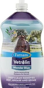Farnam Vetrolin Wonder Blue Gentle Moisturizing Shampoo for Horses, Livestock and Dogs Blue 32