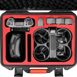 FPVtosky Hard Case for Avata 2 Drone Combo, Waterproof Carrying Case, Fits DJI Goggles 3 [NOT for Goggles N3], RC Motion 3 & DJI FPV Remote Controller 3 Accessories [CASE ONLY]