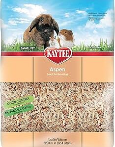 Kaytee Aspen Small Animal Pet Bedding For Pet Guinea Pigs, Rabbits, Hamsters, Gerbils, and Chinchillas, 52.4 Liters