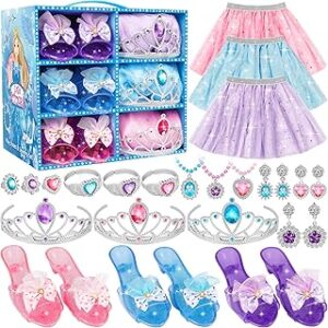 LJZJ Princess Dress Up Toys & Jewelry Boutique, Girls Role Play Gift for 3+ Year Old Girl Toddler B-Day Party Favors