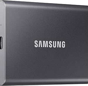 Samsung T7 Portable SSD, 2TB External Solid State Drive, Speeds Up to 1,050MB/s, USB 3.2 Gen 2, Reliable Storage for Gaming, Students, Professionals, MU-PC2T0T/AM, Gray