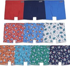 Fruit of the Loom boys And Toddler Boxer Briefs, Tag Free & Breathable Underwear, Assorted Color Multipacks