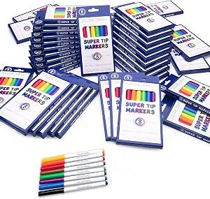 Color Swell Washable Bulk Markers Pack 36 Boxes of 8 Vibrant Colors Each (288 Total Super Tip Markers) for Classrooms, Parties, Donations, Home