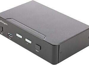 StarTech.com 2 Port HDMI KVM Switch - Single Monitor 4K 60Hz Ultra HD HDR - Desktop HDMI 2.0 KVM Switch with 2 Port USB 3.0 Hub (5Gbps) and 4X USB 2.0 HID, Audio - Hotkey Switching - TAA