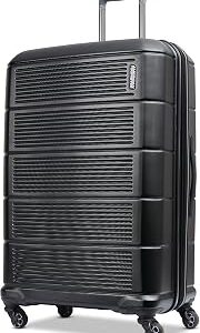 American Tourister Stratum 2.0 Expandable Hardside Luggage with Spinner Wheels, 28 SPINNER, Jet Black