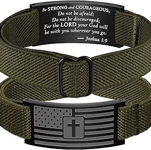 American Flag Cross Christian Bracelets, First Communion/Confirmation/Baptism Gifts Ideas for Kids Tween Teen Teenage Boy Men