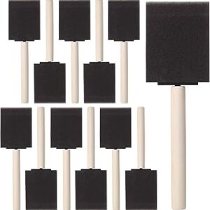 Bates- Foam Paint Brushes, 2 Inch, 16 Pack, Wooden Handle, Sponge Brushes for Painting, Staining, Varnishes, Gluing and DIY Craft Projects on Wood, Metal & More