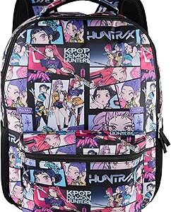 AI ACCESSORY INNOVATIONS K-Pop Demon Hunters Huntrix 16” Backpack for Girls, Featuring an AOP of Rumi, Zoey, Mira, Allover Print