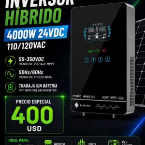 Inversor Hibrido. Baterias para hogar 110-120V / 4000W