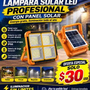 Lámpara Solar LED Profesional para Exteriores